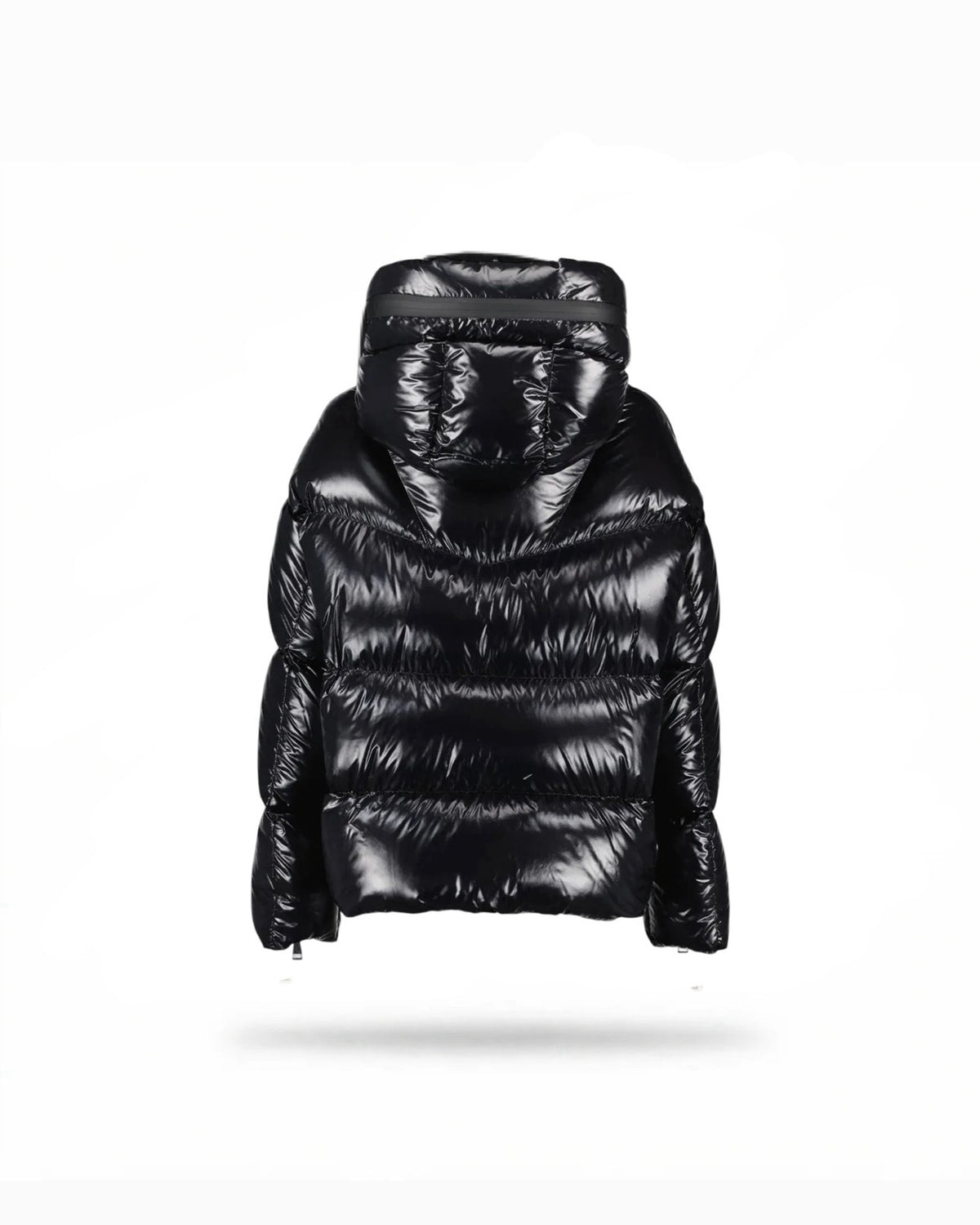 Puffer jacket Black Hooded Huppe Short Down