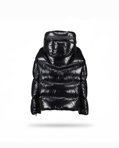 Puffer jacket Black Hooded Huppe Short Down