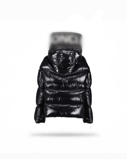Puffer jacket Black Hooded Huppe Short Down