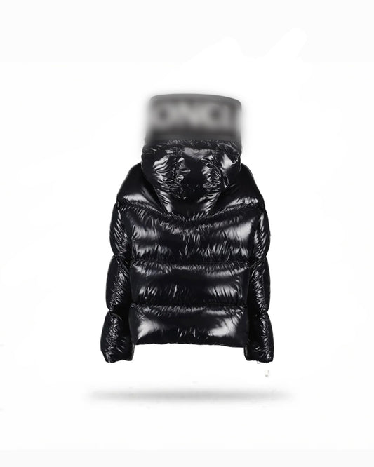 Puffer jacket Black Hooded Huppe Short Down